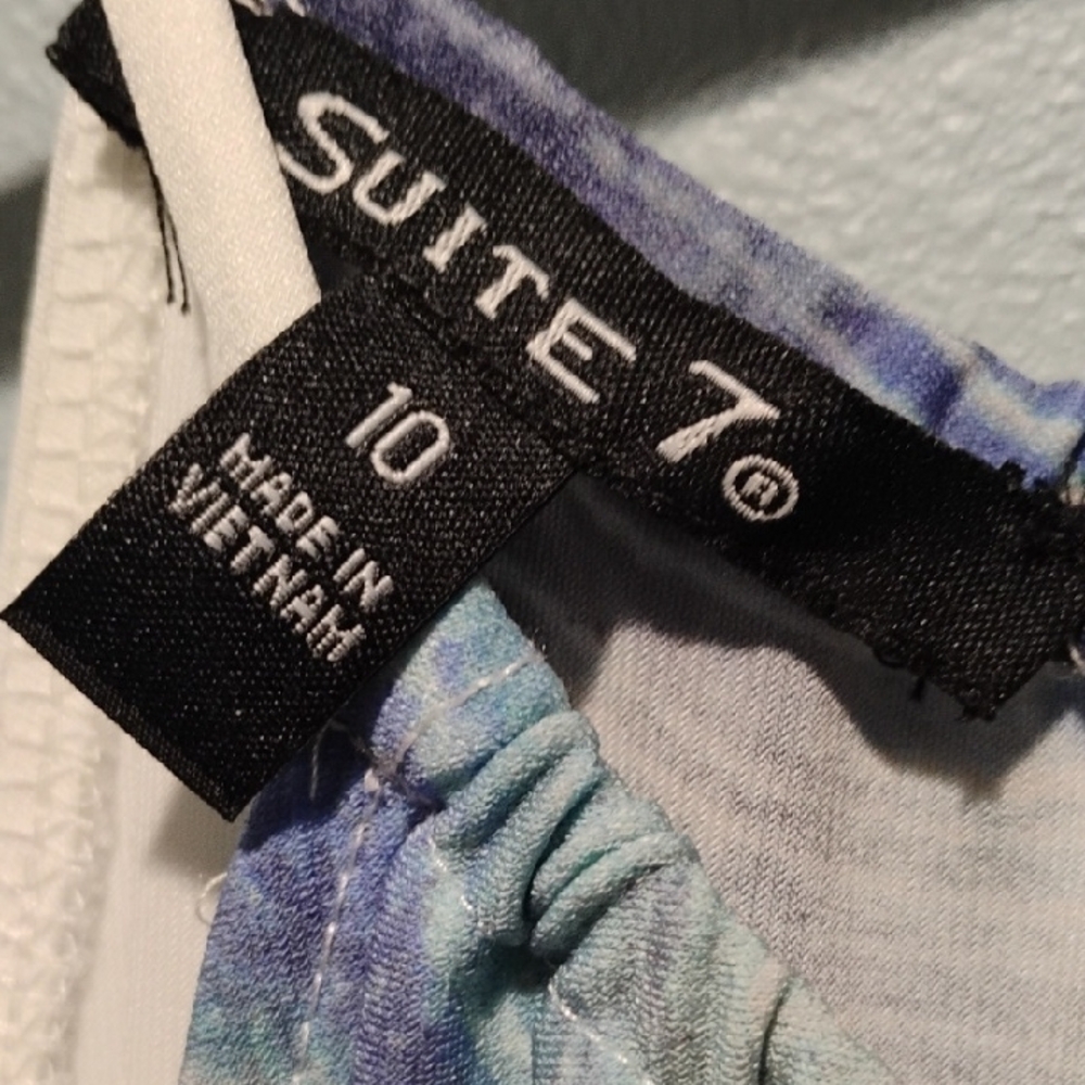 SUITE 7 Blue & White Halter-Style Maxi Dress - Picture 2 of 9